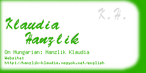 klaudia hanzlik business card